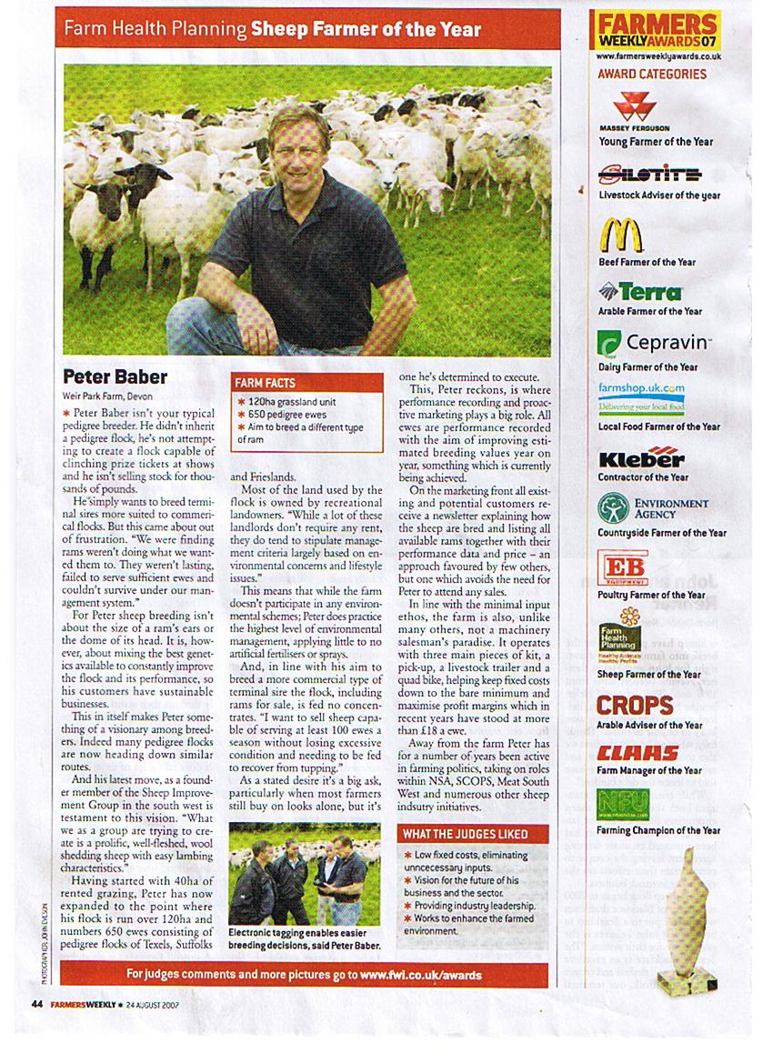 Farmers Weekly Sheep Farmer of the Year 2007